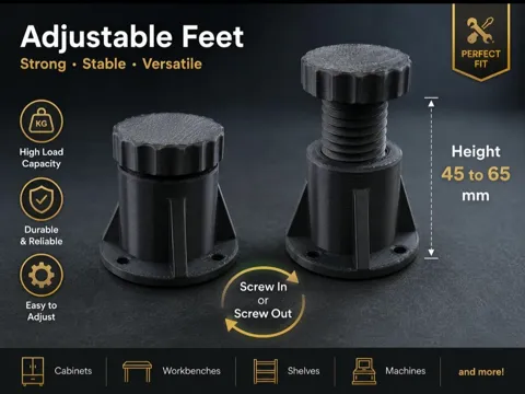 Modelo para impresión 3D: ADJUSTABLE FEET — referencia de MakerWorld