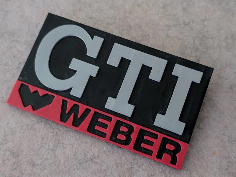 VW Golf 1 GTI Weber Emblem/Logo