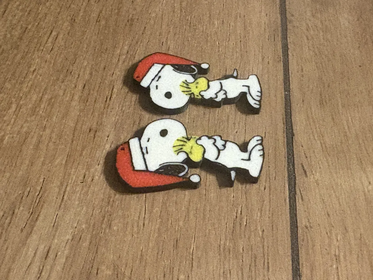 Snoopy and Woodstock Christmas Earrings view 3