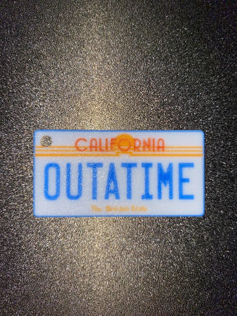 Back to the Future OUTATIME license plate keychain
