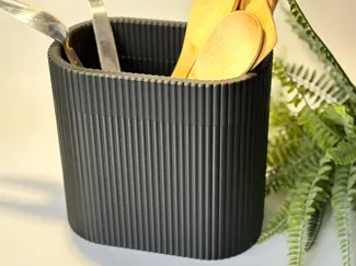 Large Ribbed Modern Utensil Holder