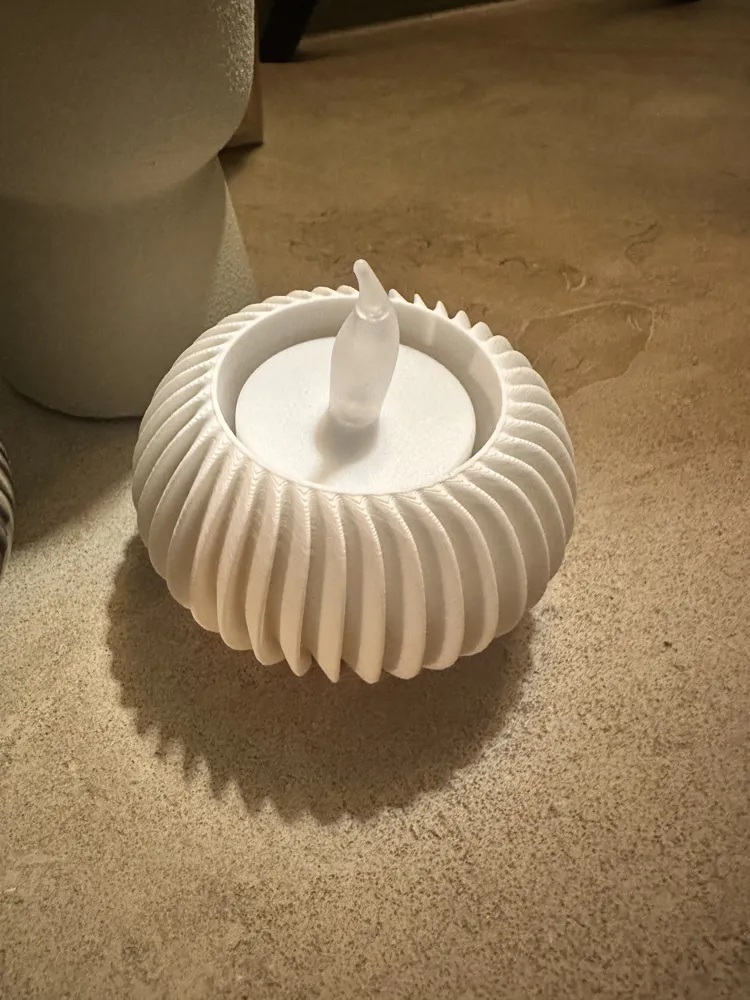Ribbed LED tea light candle holder - Free 3D Print Model - MakerWorld