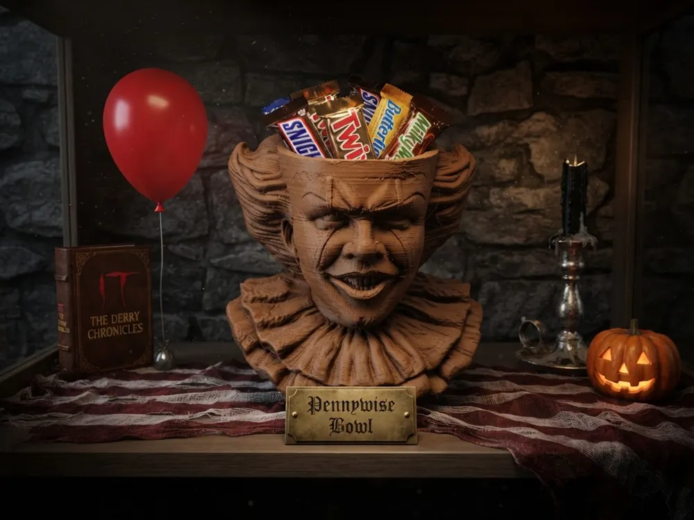 Dije o accesorio de collar: Pennywise IT Candy Bowl. Referencia del modelo original.
