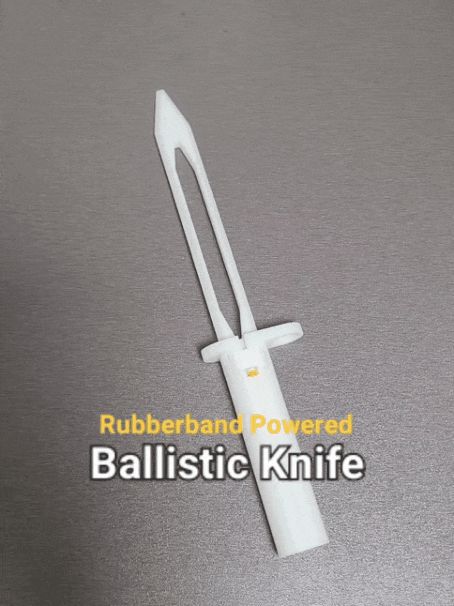 Rubberband Powered Ballistic Knife V2