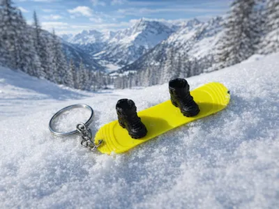 Snowboard Keychain