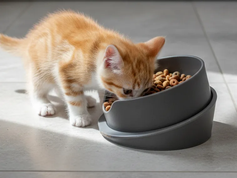 Two Part Angled Cat Feeding Bowl