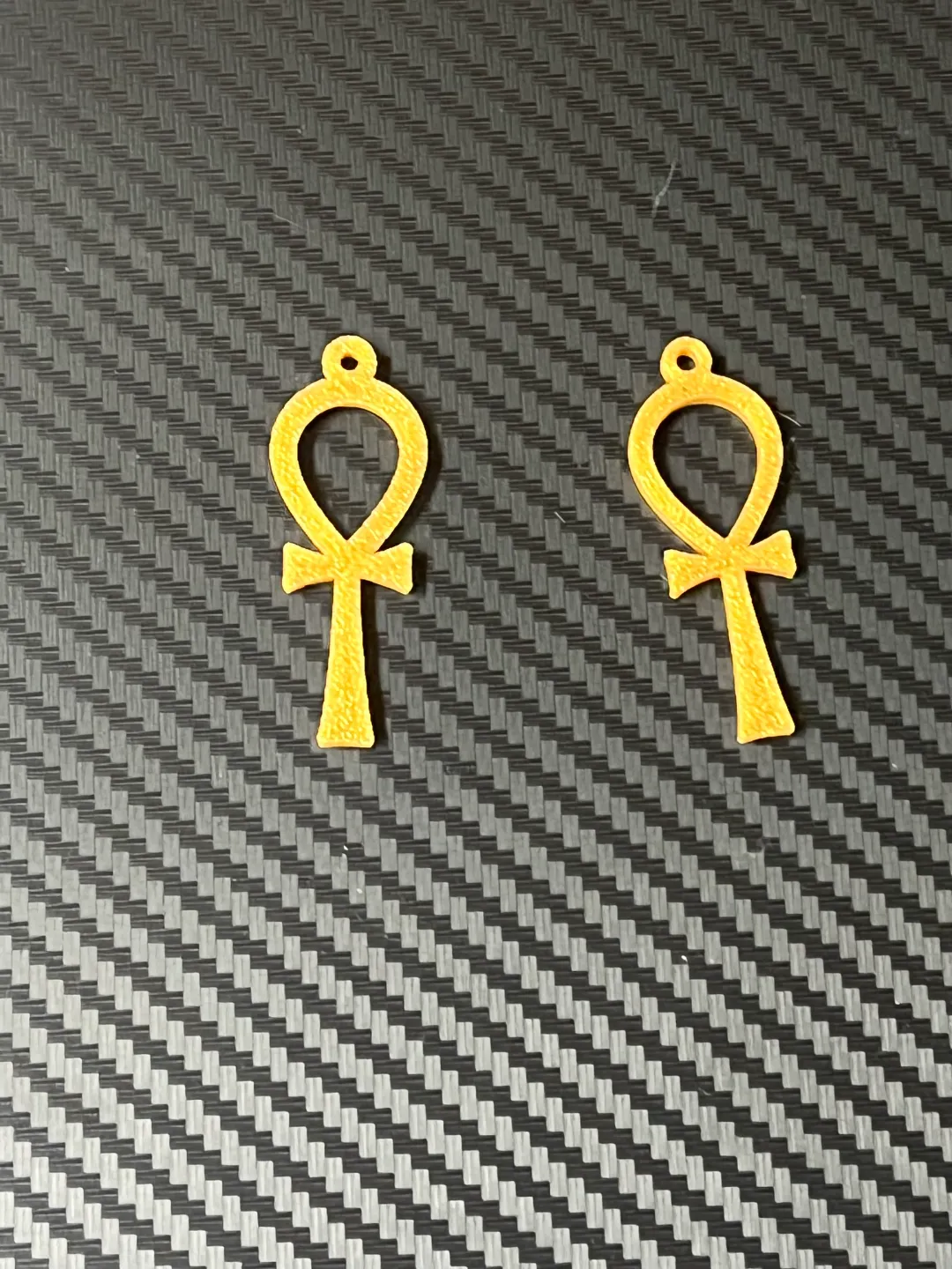 Hieroglyphics cross earrings view 2