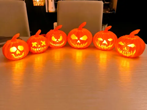Adorno temático: Halloween Pumpkin selection Tea light holder — referencia de MakerWorld
