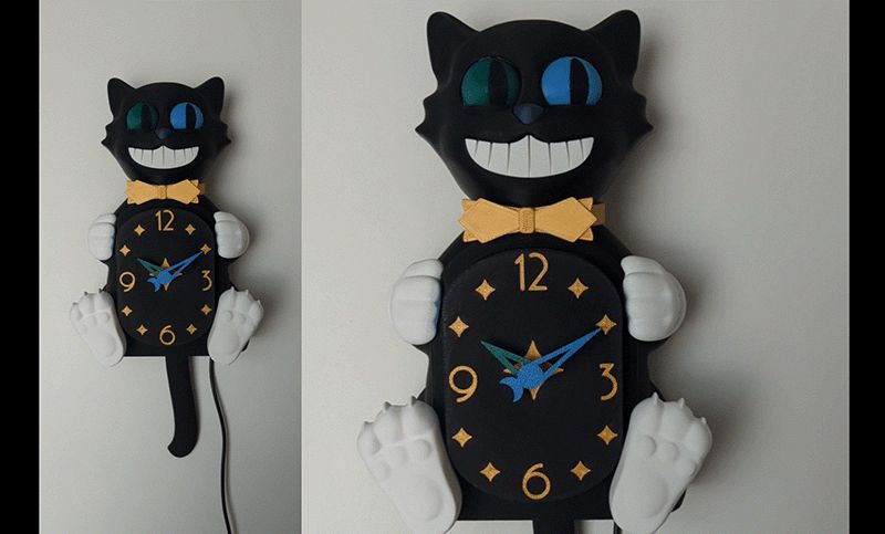 Kitty Cat Clock [Moving Eyes & Tail]