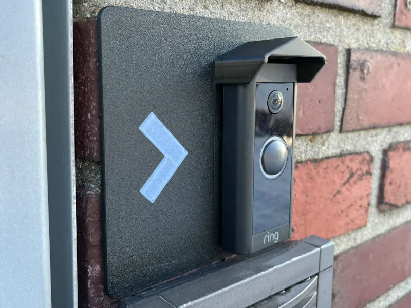 Ring Wired Doorbell Rain Cover mount notice arrow