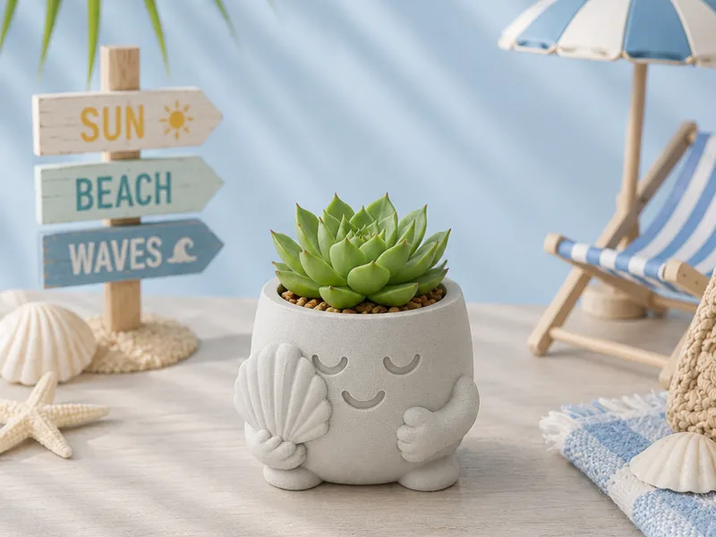 Beach Buddies Summer Pot – Planter | Vain Seashell