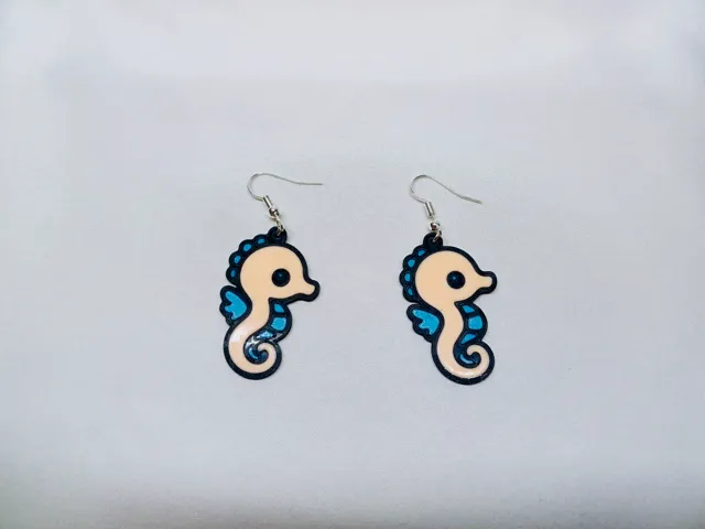 Boucles d’oreilles Hippocampe Kawaii