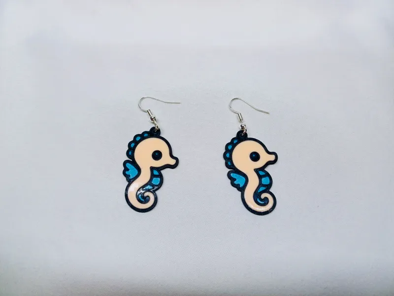 Boucles d’oreilles Hippocampe Kawaii