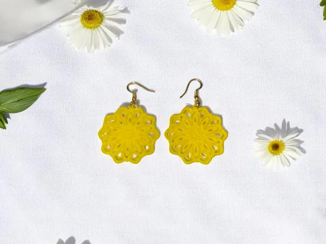 Daisy mandala earrings