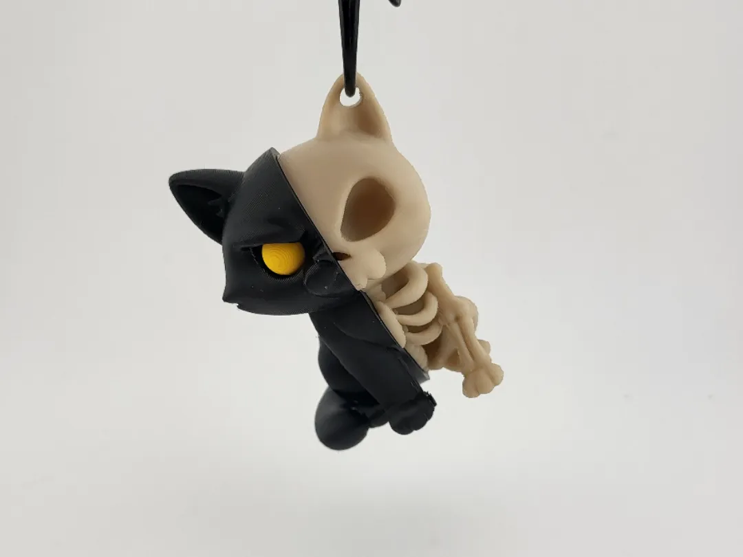 Kawaii Cat Skeleton Keychain sweet cats keyring by Mad power MakerWorld: Download Free 3D Models - 3D model önizlemesi