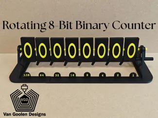 Mechanical 8-Bit Binary Counter 0–255 teaching aid
