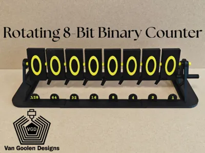Mechanical 8-Bit Binary Counter 0–255 teaching aid