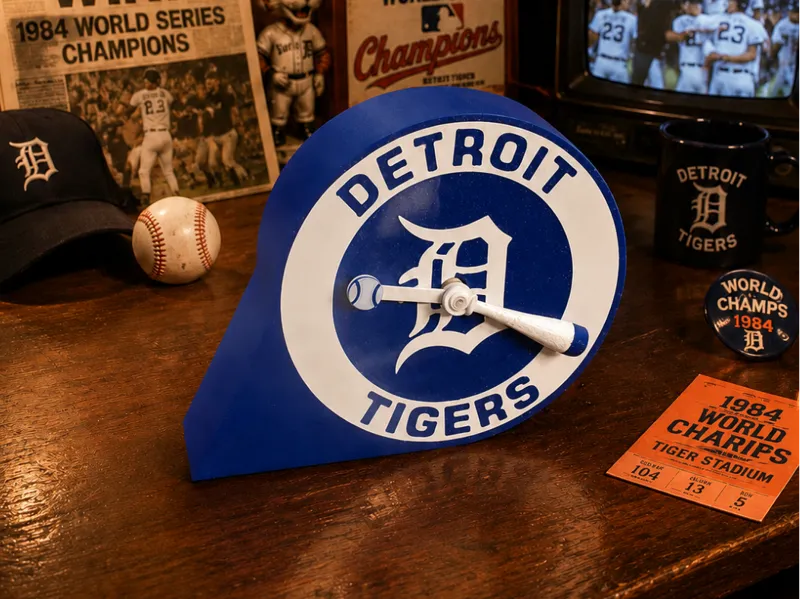 Detroit Tigers MLB Baseball Desk Clock