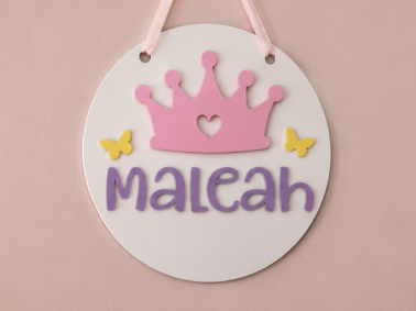 Princess Crown Personalised Bedroom Plaque