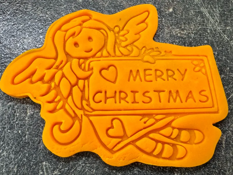 Cookie Stamp – Christmas Angel (Custom Text)