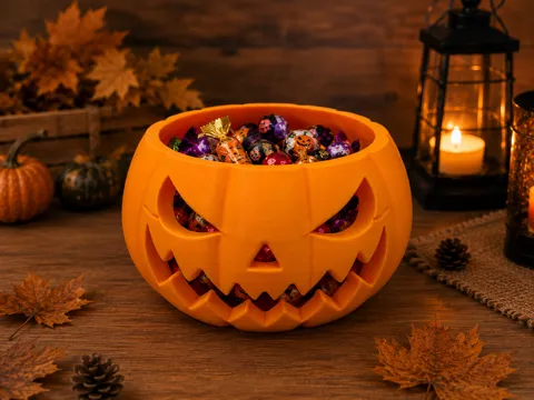 Adorno temático: Pumpkin candy bowl — referencia de MakerWorld