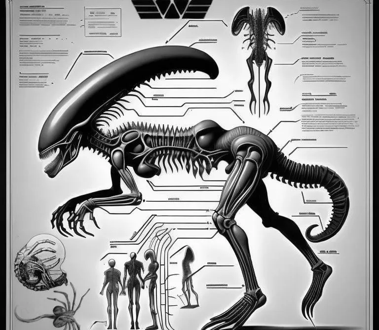 Xenomorph diagram (Gray scale)