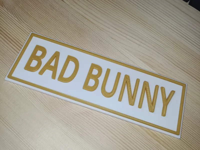 Bookshelf Sign - Bad Bunny