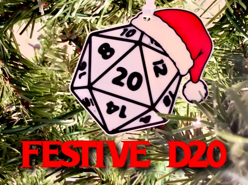 Nat-20 Christmas D20 Ornament