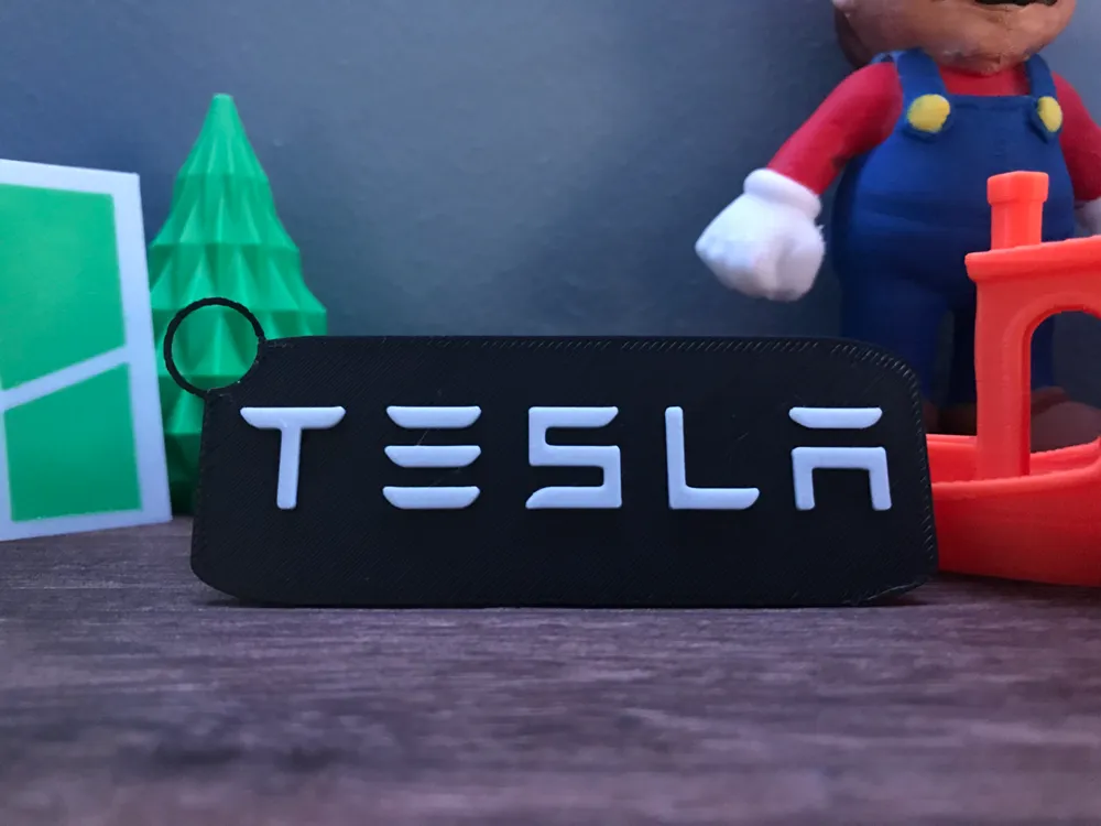 Tesla Keychain fast print by PrintedByJohn MakerWorld