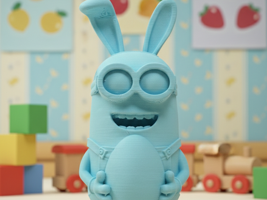 Oster Minion mit einem Ei
