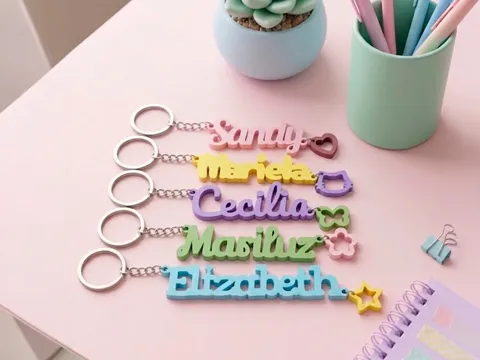 Llavero Nombre Personalizable Doble Conexión