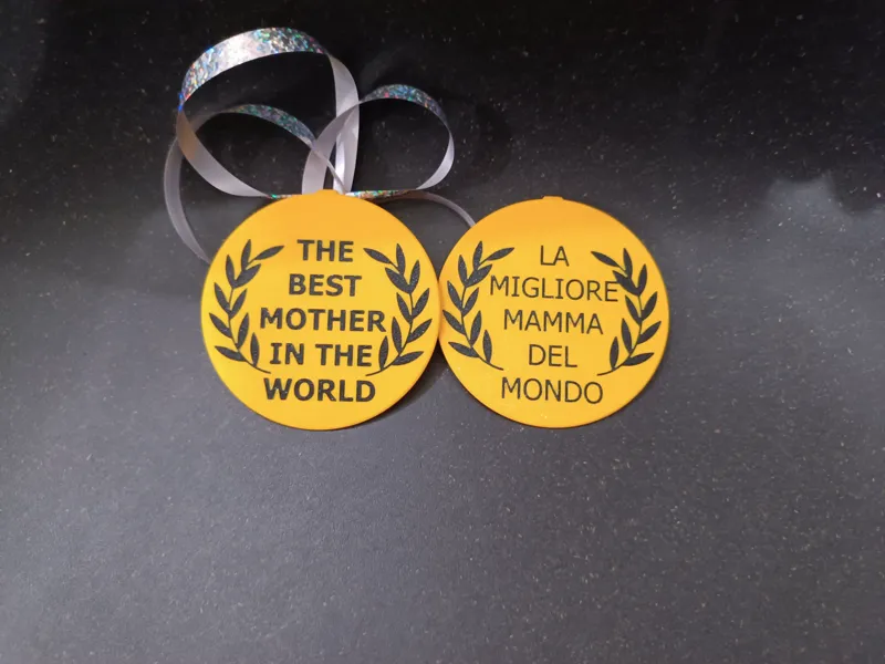 Medaglia migliore mamma del mondo italiano/inglese