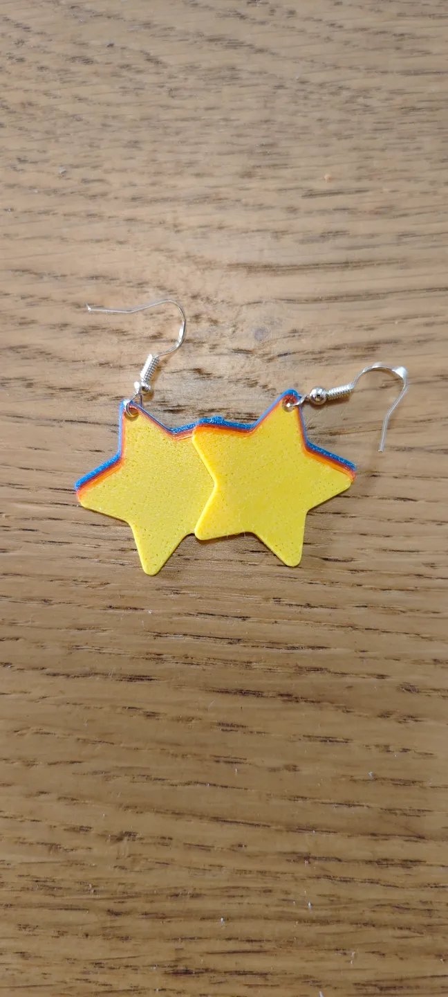 Pendientes con forma de estrella multicolor view 2