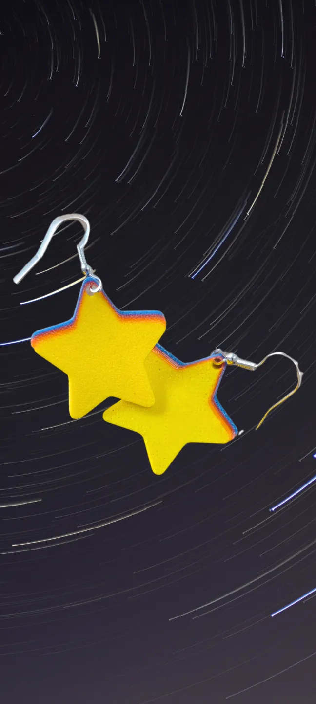 Pendientes con forma de estrella multicolor view 3