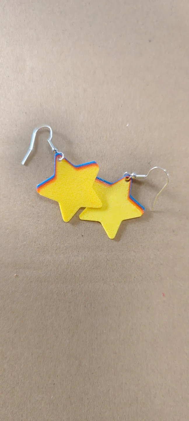 Pendientes con forma de estrella multicolor view 4