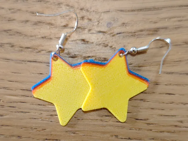 Pendientes con forma de estrella multicolor