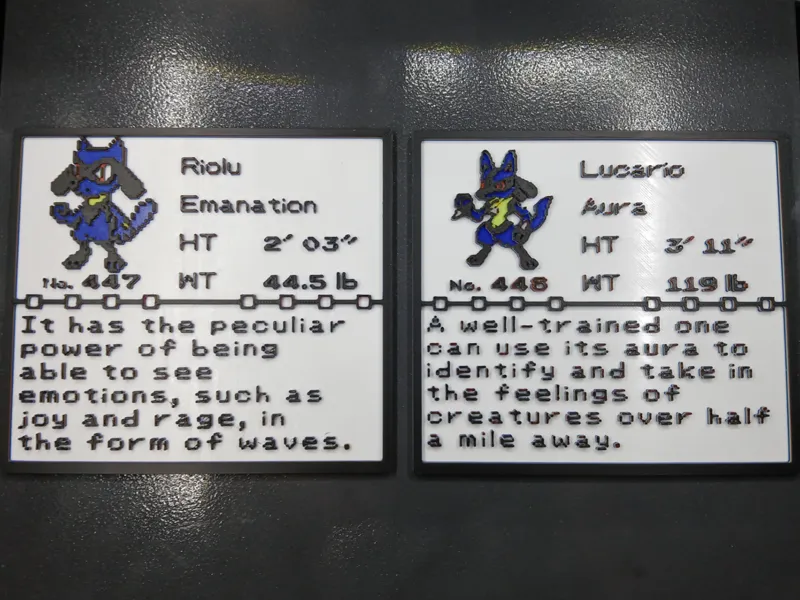 Riolu and Lucario Pokedex Cards