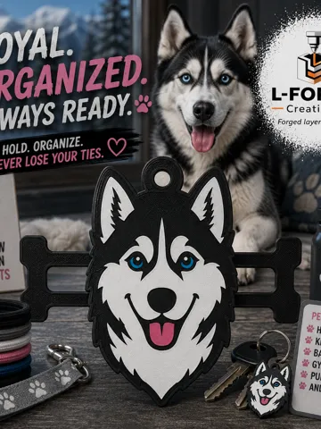 Accesorio para sujetar ligas de cabello: Husky Hair Tie Holder Keychain — vista de referencia 2