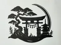 Déco murale paysage avec portail torii japonais — photo 2
