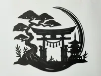 Déco murale paysage avec portail torii japonais — photo 3