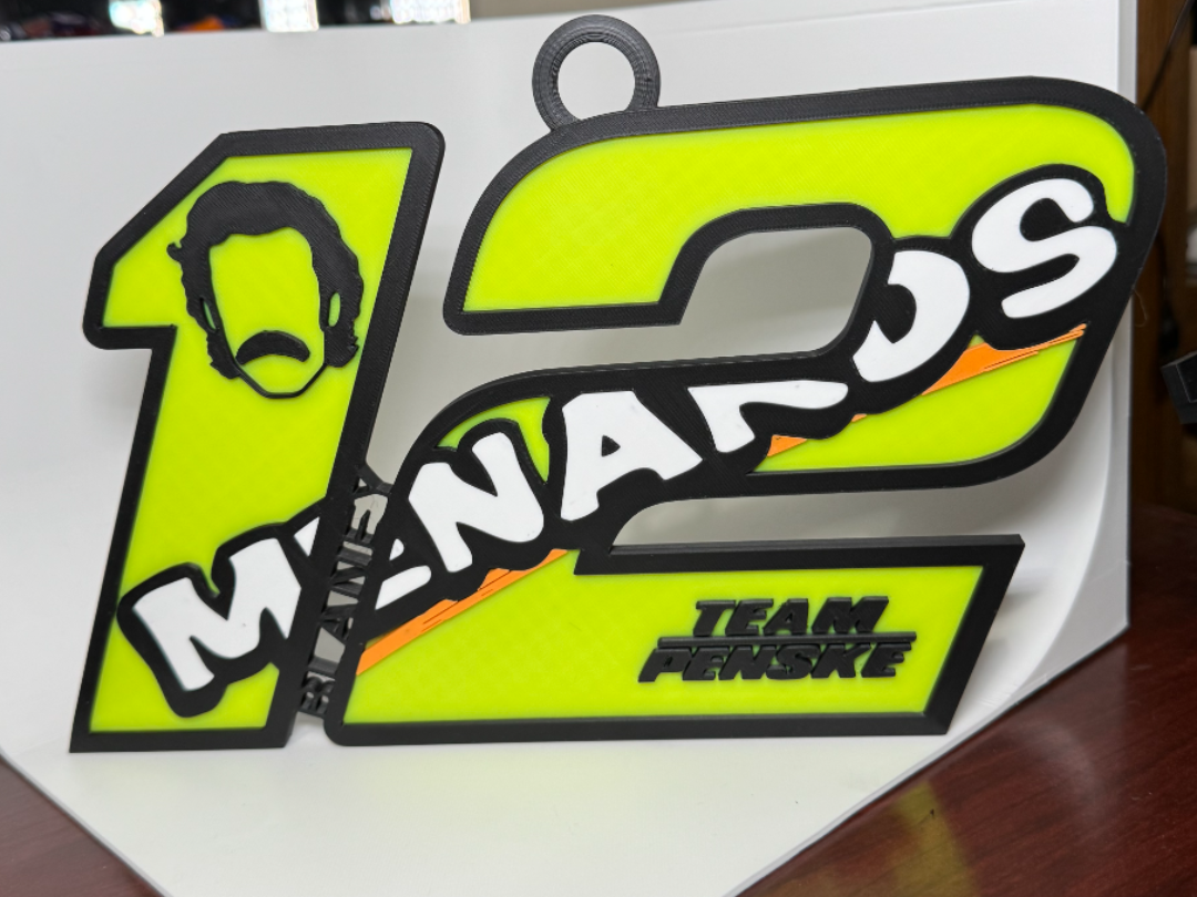 Ryan Blaney Menards Team Penske Stache sign NASCAR