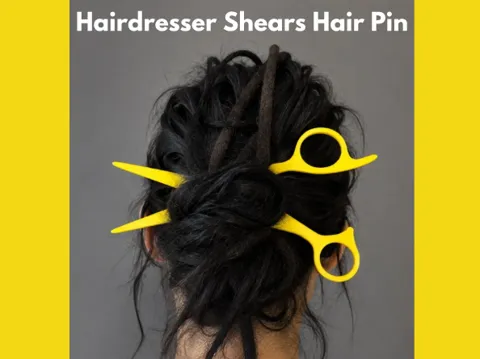 Letrero o emblema decorativo: Hairdresser Shears Hair Pin — referencia de MakerWorld