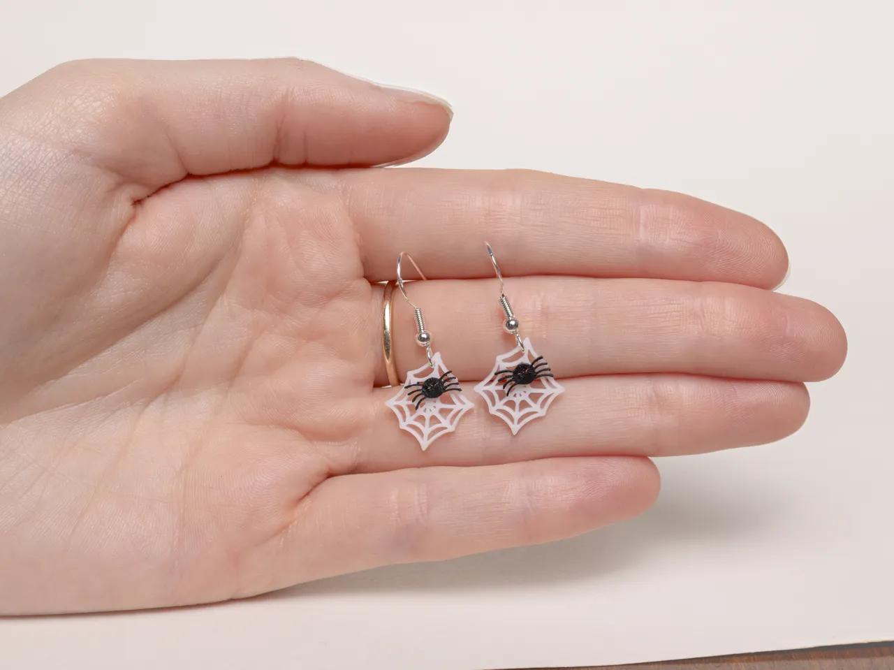 Halloween Spider Web Earrings view 2