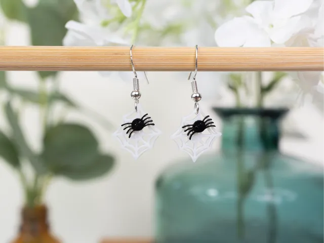 Halloween Spider Web Earrings