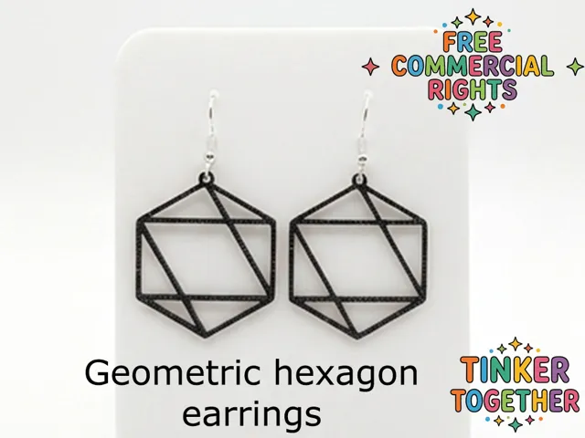 Geometric hexagon earrings