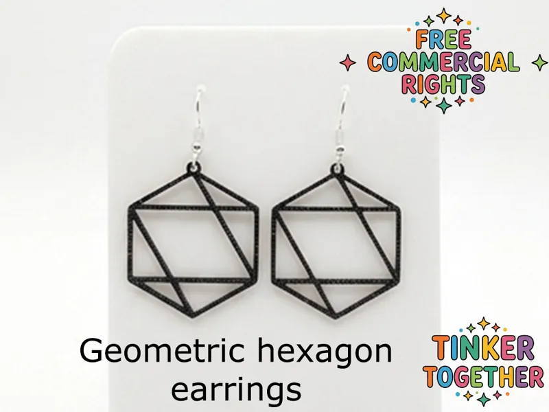 Geometric hexagon earrings