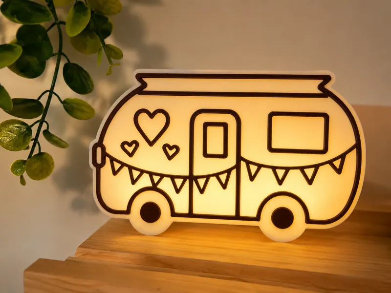 Camping Lightbox – Wohnwagen mit Herz