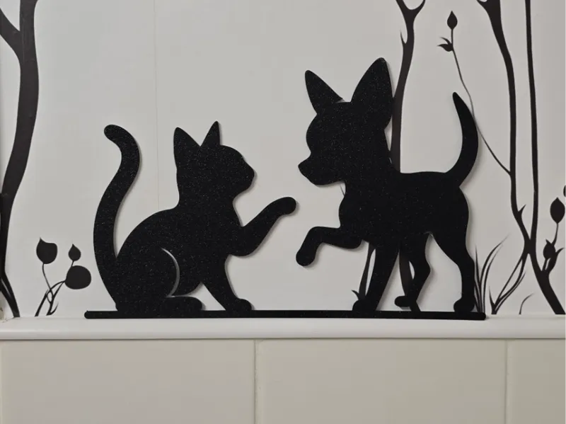 Dog And Cat 2d Wall Art
