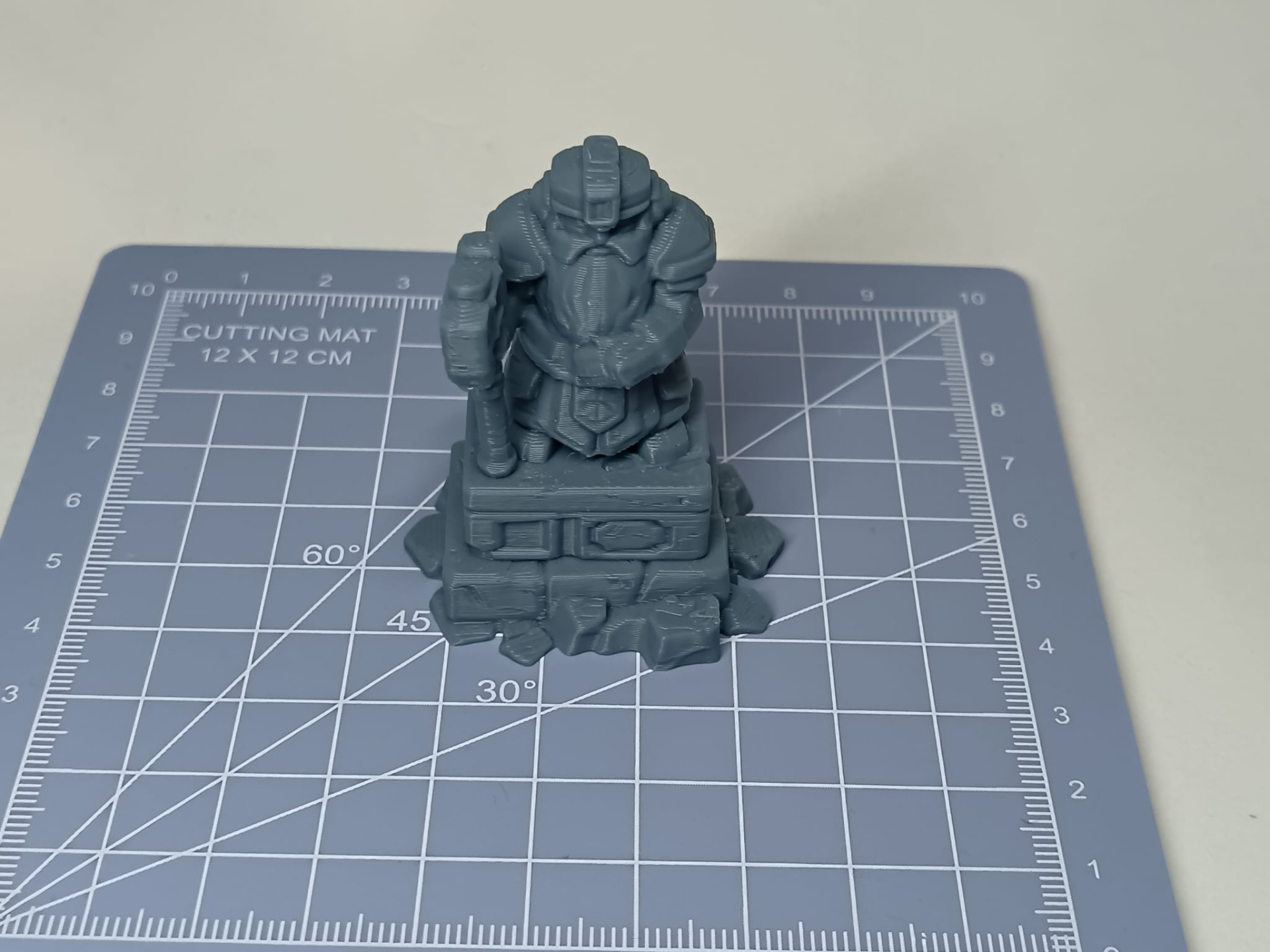 Weathered Dwarven Warrior Statue