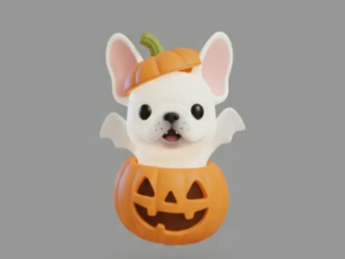 The Frenchie Ghost in Pumpkin